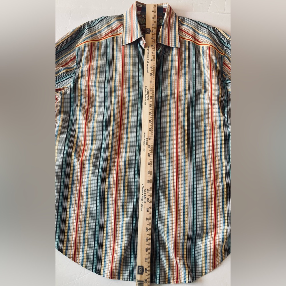 Robert Graham SZ XL Vibrant Striped Button Down Designer shirt 100%Cotton - Picture 9 of 11